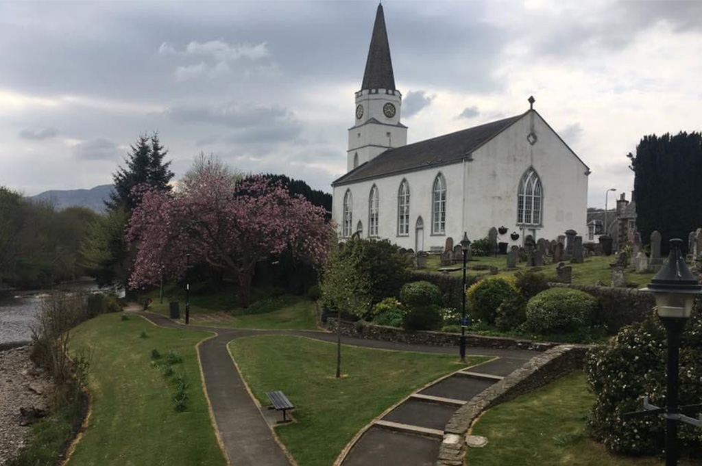 Iconic white church